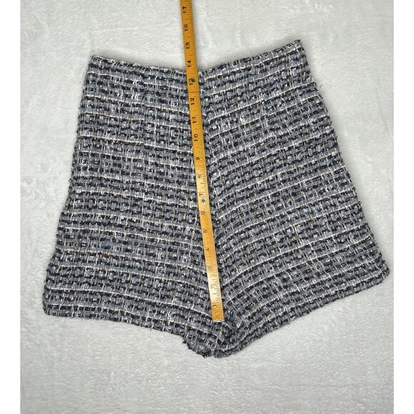 Zara Blue Textured Woven Skort Mini Skirt High Rise Women’s XS 8604/816/073 - Picture 5 of 12